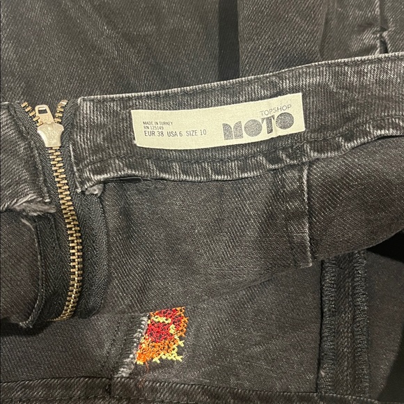 TOPSHOP: Black Mini Denim Skirt - Picture 5 of 5